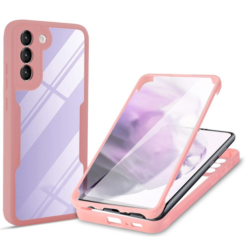 Samsung Galaxy S22 5G Acrylic + TPU 360 Degrees Full Coverage Shockproof Phone Case - Pink