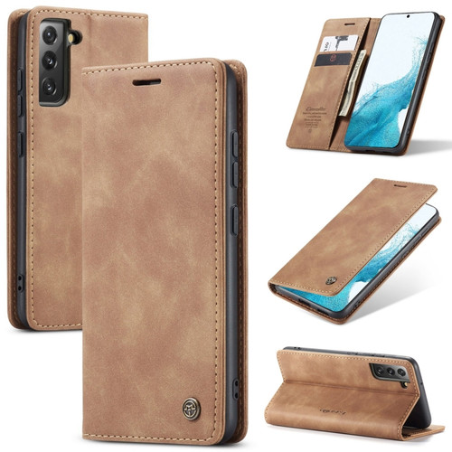 Samsung Galaxy S22 CaseMe 013 Multifunctional Horizontal Flip Leather Phone Case - Brown