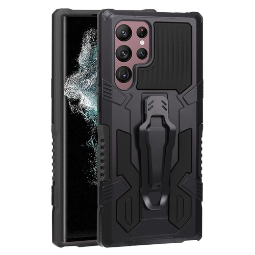 Samsung Galaxy S22 Ultra 5G Armor Warrior Shockproof PC + TPU Phone Case - Black