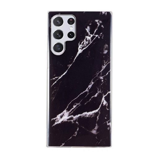 Samsung Galaxy S22 Ultra 5G IMD Marble Pattern TPU Phone Case - Black