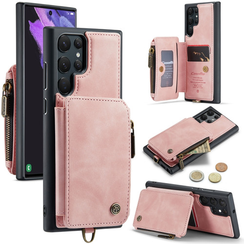 Samsung Galaxy S22 Ultra CaseMe C20 Multifunctional Leather Phone Case  - Pink