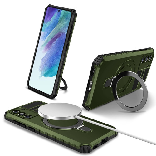 Samsung Galaxy S21 FE 5G MagSafe Magnetic Holder Phone Case - Green