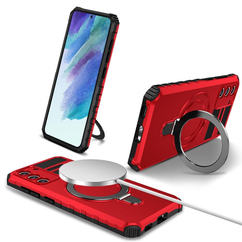 Samsung Galaxy S21 FE 5G MagSafe Magnetic Holder Phone Case - Red