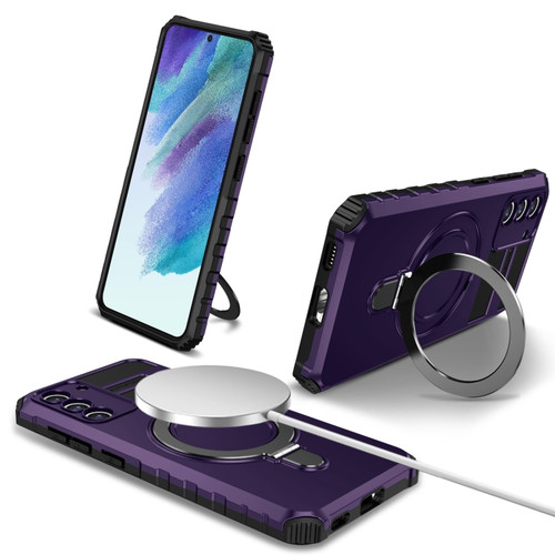 Samsung Galaxy S21 FE 5G MagSafe Magnetic Holder Phone Case - Purple
