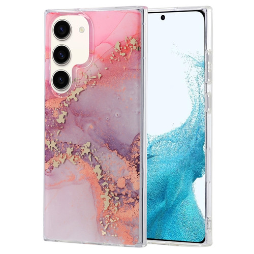Samsung Galaxy S22 5G Coloured Glaze Marble Phone Case - Pink Grey