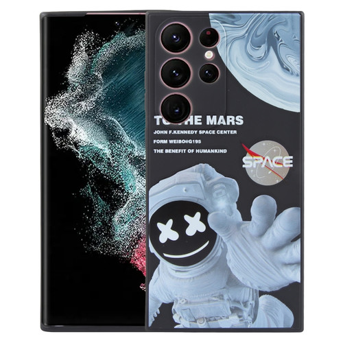 Samsung Galaxy S22 Ultra 5G Martian Astronaut Pattern Shockproof Phone Case - Black
