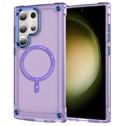 Samsung Galaxy S22 Ultra 5G Skin Feel TPU + PC MagSafe Magnetic Phone Case - Transparent Purple
