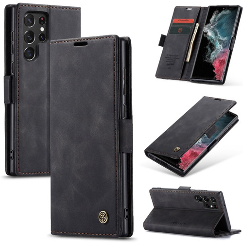 Samsung Galaxy S22 Ultra 5G CaseMe 013 Multifunctional Leather Phone Case - Black