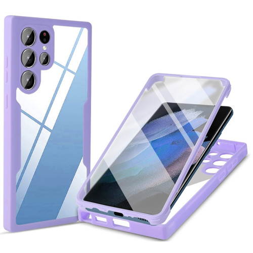 Samsung Galaxy S22 Ultra 5G Acrylic + TPU 360 Degrees Full Coverage Shockproof Phone Case - Purple