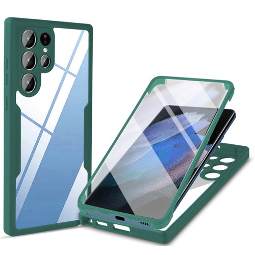Samsung Galaxy S22 Ultra 5G Acrylic + TPU 360 Degrees Full Coverage Shockproof Phone Case - Green