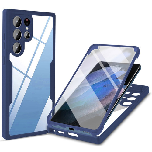 Samsung Galaxy S22 Ultra 5G Acrylic + TPU 360 Degrees Full Coverage Shockproof Phone Case - Blue