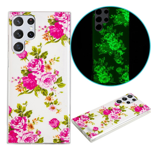 Samsung Galaxy S22 Ultra 5G Luminous TPU Protective Phone Case - Rose Flower