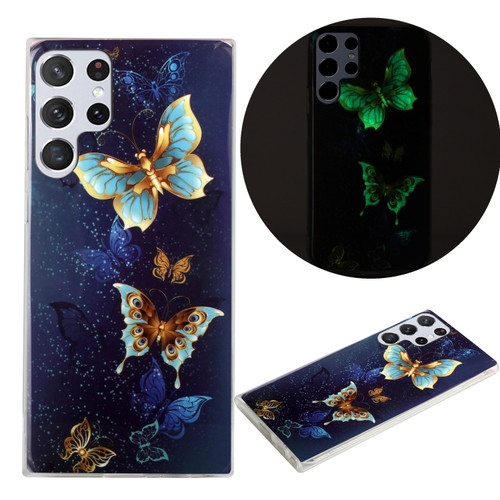 Samsung Galaxy S22 Ultra 5G Luminous TPU Protective Phone Case - Double Butterflies