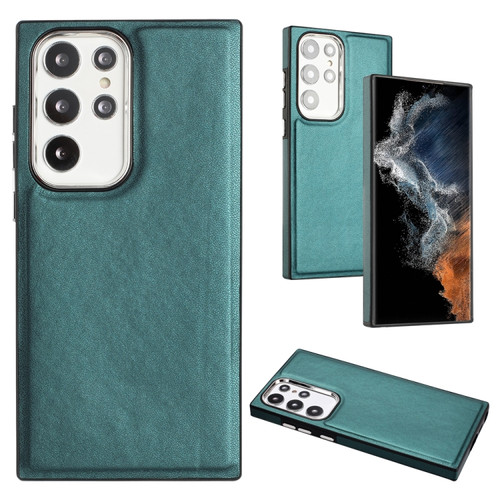 Samsung Galaxy S22 Ultra 5G Leather Texture Full Coverage Phone Case - Green