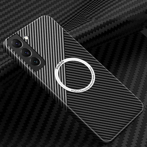 Samsung Galaxy S22 Plus 5G Carbon Fiber Texture MagSafe Magnetic Phone Case - Black Silver