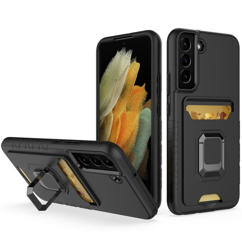 Samsung Galaxy S22+ 5G Card Shield Magnetic Holder Phone Case - Black