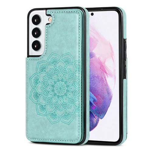 Samsung Galaxy S22+ 5G Double Buckle Mandala PU+TPU Phone Case - Green