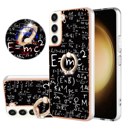 Samsung Galaxy S22+ 5G Electroplating Dual-side IMD Phone Case with Ring Holder - Equation