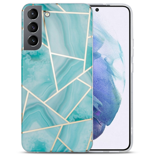 Samsung Galaxy S22+ 5G Electroplating IMD Marble TPU Phone Case - Green