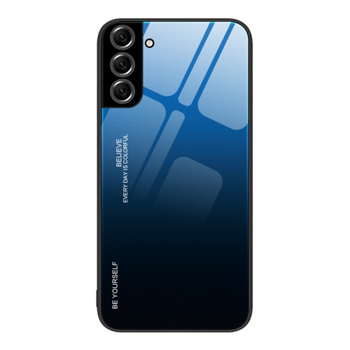 Samsung Galaxy S22+ 5G Gradient Color Glass Case - Blue Black