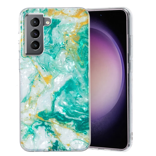 Samsung Galaxy S22+ 5G IMD Shell Pattern TPU Phone Case - Green Marble