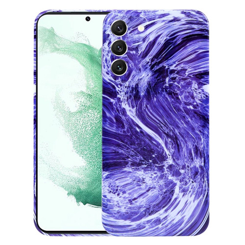 Samsung Galaxy S22+ 5G Marble Pattern Phone Case - Purple White