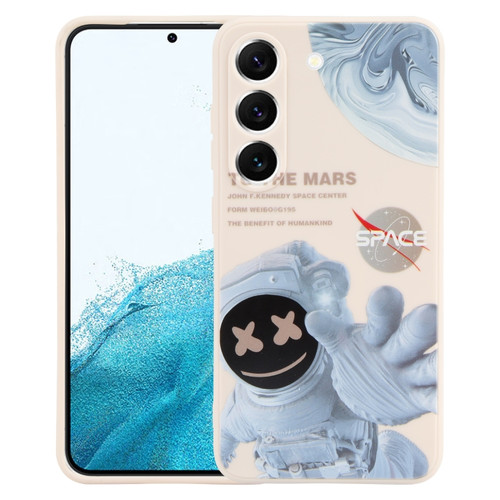 Samsung Galaxy S22+ 5G Martian Astronaut Pattern Shockproof Phone Case - White