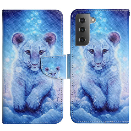 Samsung Galaxy S22+ 5G Painted Pattern Horizontal Flip Leather Phone Case - Little Leopard