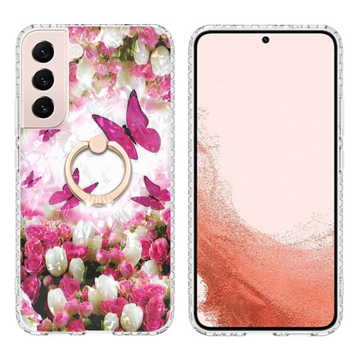 Samsung Galaxy S22+ 5G Ring Holder 2.0mm Airbag TPU Phone Case - Dancing Butterflies