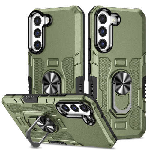 Samsung Galaxy S22+ 5G Ring Holder Armor Hybrid Phone Case - Green