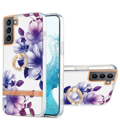 Samsung Galaxy S22+ 5G Ring IMD Flowers TPU Phone Case - Purple Begonia