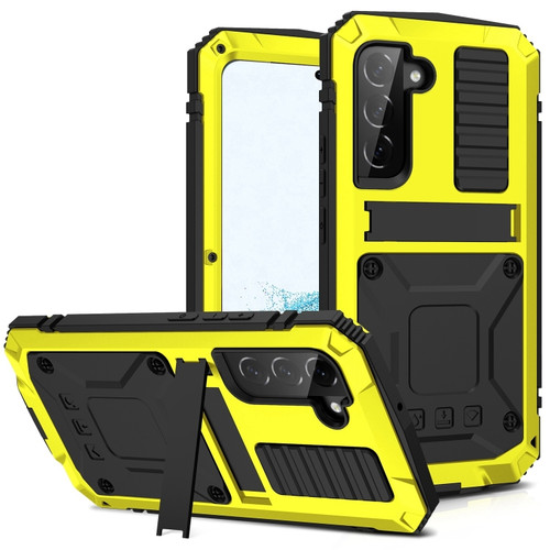Samsung Galaxy S22+ 5G R-JUST Metal + Silicone Holder Phone Case - Yellow