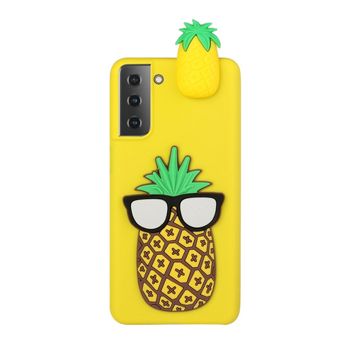 Samsung Galaxy S22+ 5G Shockproof 3D Lying Cartoon TPU Phone Case - Pineapple