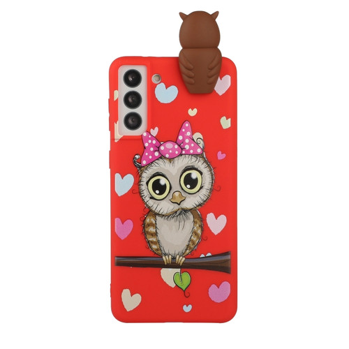 Samsung Galaxy S22+ 5G Shockproof Cartoon TPU Phone Case - Red Owl