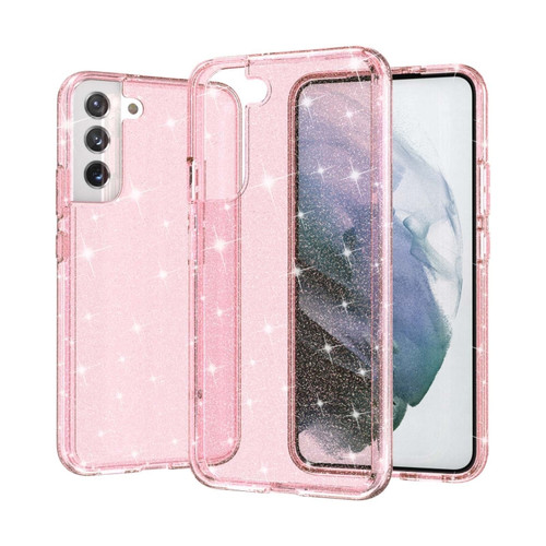 Samsung Galaxy S22+ 5G Shockproof Terminator Style Glitter Powder Protective Phone Case - Pink