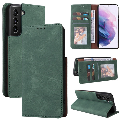 Samsung Galaxy S22+ 5G Simple Suction Closure Leather Phone Case - Green