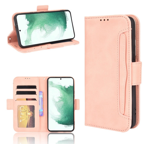 Samsung Galaxy S22+ 5G Skin Feel Calf Pattern Leather Phone Case - Pink