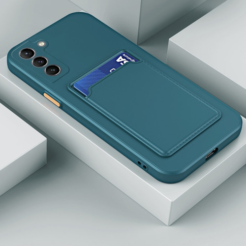 Samsung Galaxy S22+ 5G Skin Feel Card Contrast Color Button TPU Phone Case - Dark Green