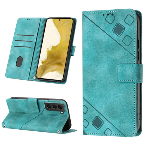Samsung Galaxy S22+ 5G Skin-feel Embossed Leather Phone Case - Green