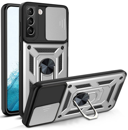 Samsung Galaxy S22+ 5G Sliding Camera Cover Design TPU+PC Protective Case - Silver