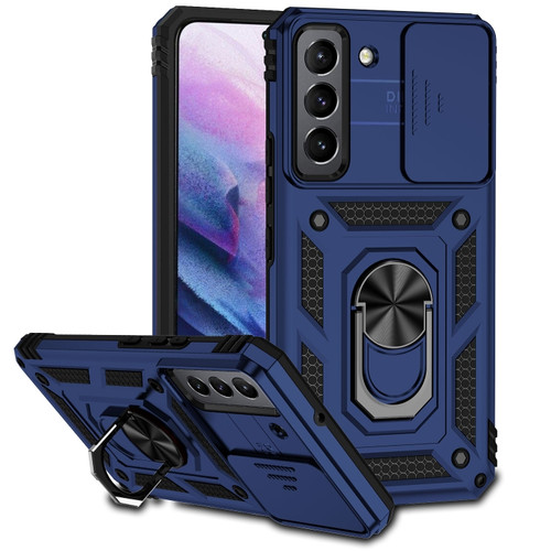 Samsung Galaxy S22+ 5G Sliding Camshield Holder Phone Case - Blue