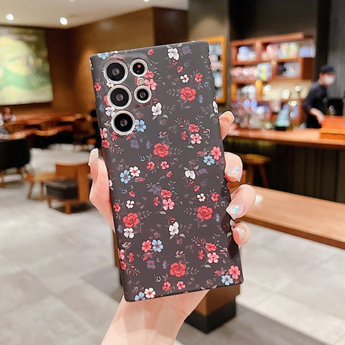 Samsung Galaxy S22+ 5G Small Floral Phone Case - Black Red Flower