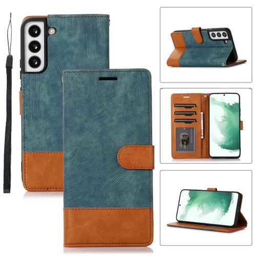 Samsung Galaxy S22+ 5G Splicing Leather Phone Case - Green