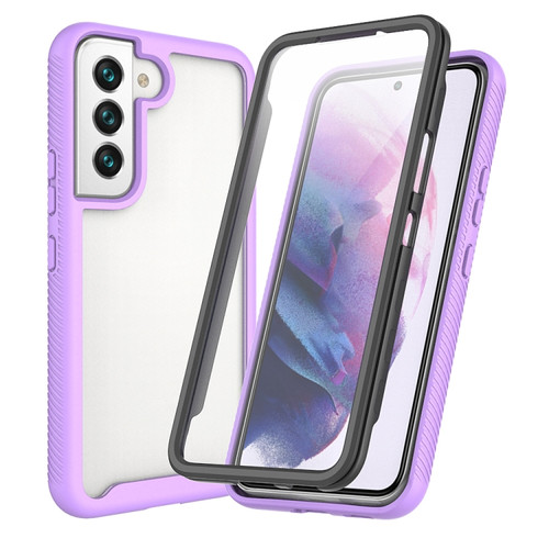 Samsung Galaxy S22+ 5G Starry Sky Full Body Hybrid Shockproof Phone Case - Light Purple