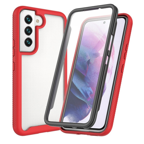 Samsung Galaxy S22+ 5G Starry Sky Full Body Hybrid Shockproof Phone Case - Red