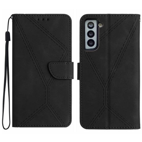 Samsung Galaxy S22+ 5G Stitching Embossed Leather Phone Case - Black