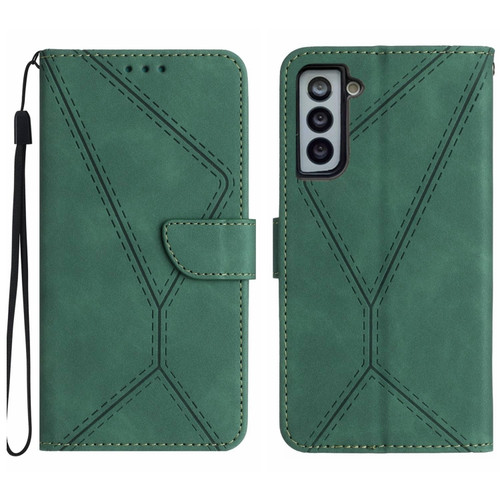 Samsung Galaxy S22+ 5G Stitching Embossed Leather Phone Case - Green