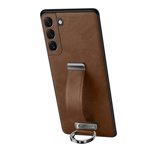 Samsung Galaxy S22+ 5G SULADA Cool Series PC + Leather Texture Skin Feel Shockproof Phone Case - Brown