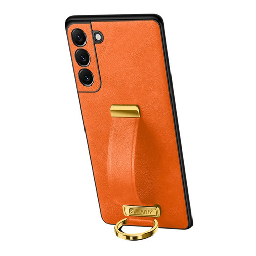 Samsung Galaxy S22+ 5G SULADA Cool Series PC + Leather Texture Skin Feel Shockproof Phone Case - Orange