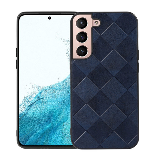 Samsung Galaxy S22+ 5G Weave Plaid PU Phone Case - Blue